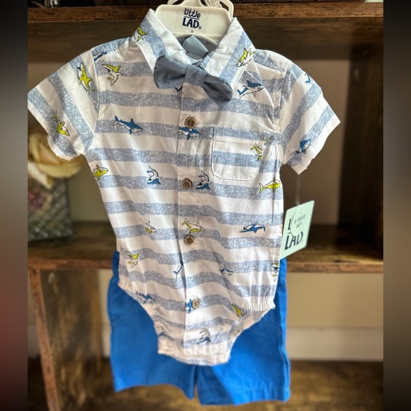 Little Lad baby boy outfit size 3-6 months shorts set NWT - Picture 3 of 6